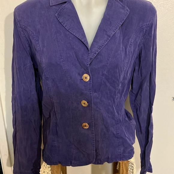 Tianello garment dyed rayon blazer jacket M Women's made in USA - Picture 3 of 9